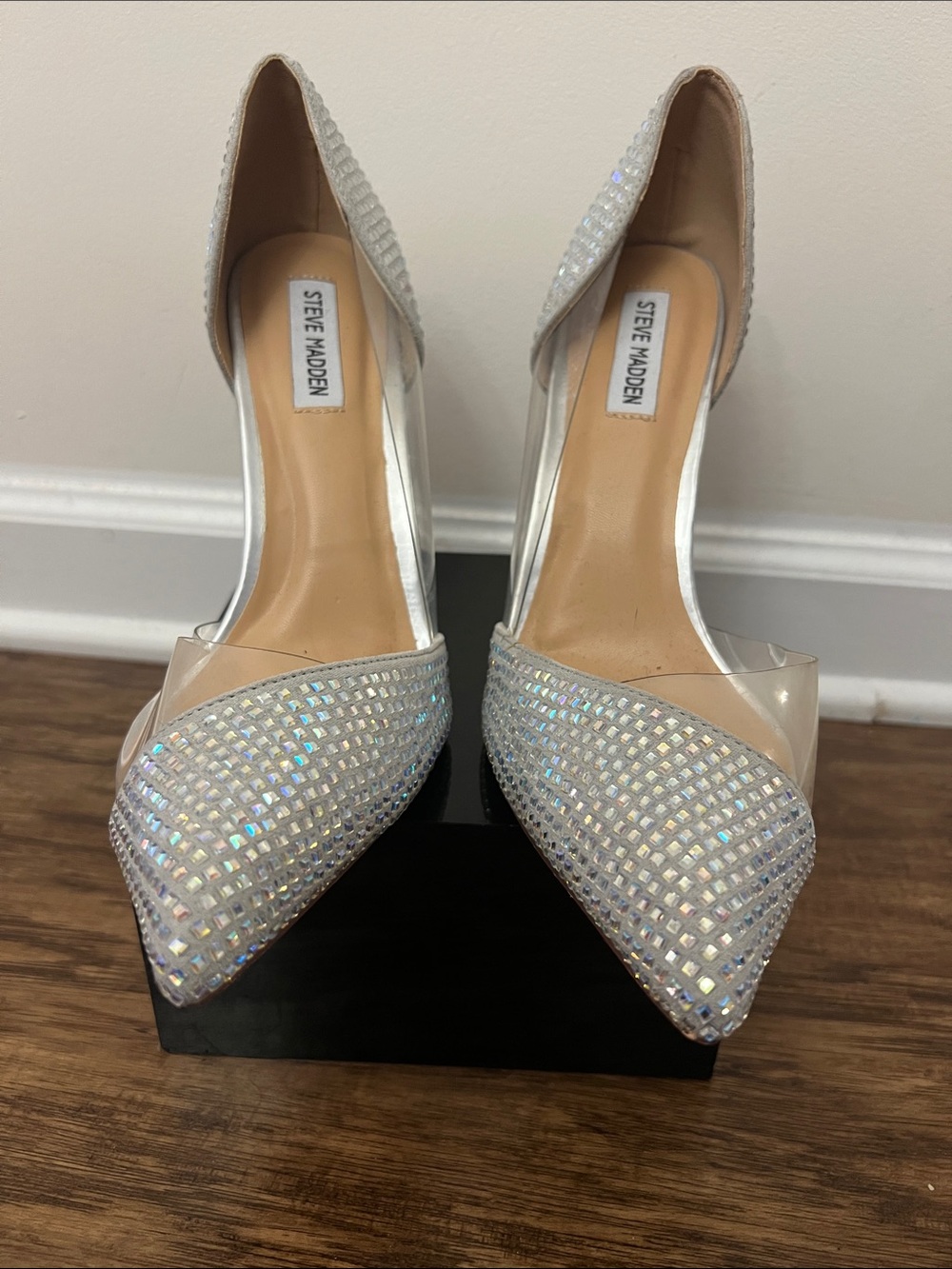 Steve Madden Silver Crystal-Embellished Pointed D'Orsay Stilettos - Picture 3 of 12
